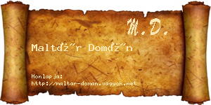 Maltár Domán névjegykártya